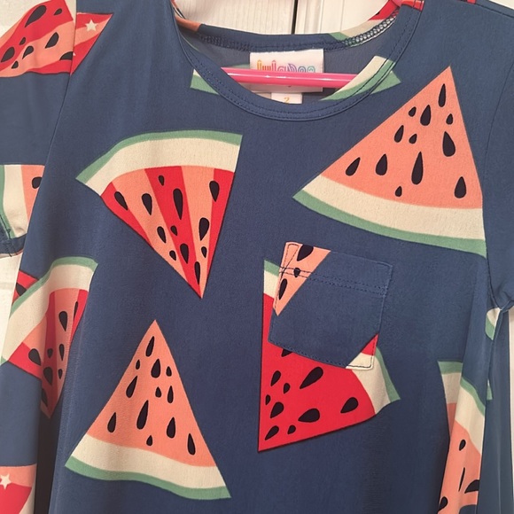 Toddler girls size 2 2T casual watermelon dress moomoo mini stars summer lularoe - Picture 2 of 4